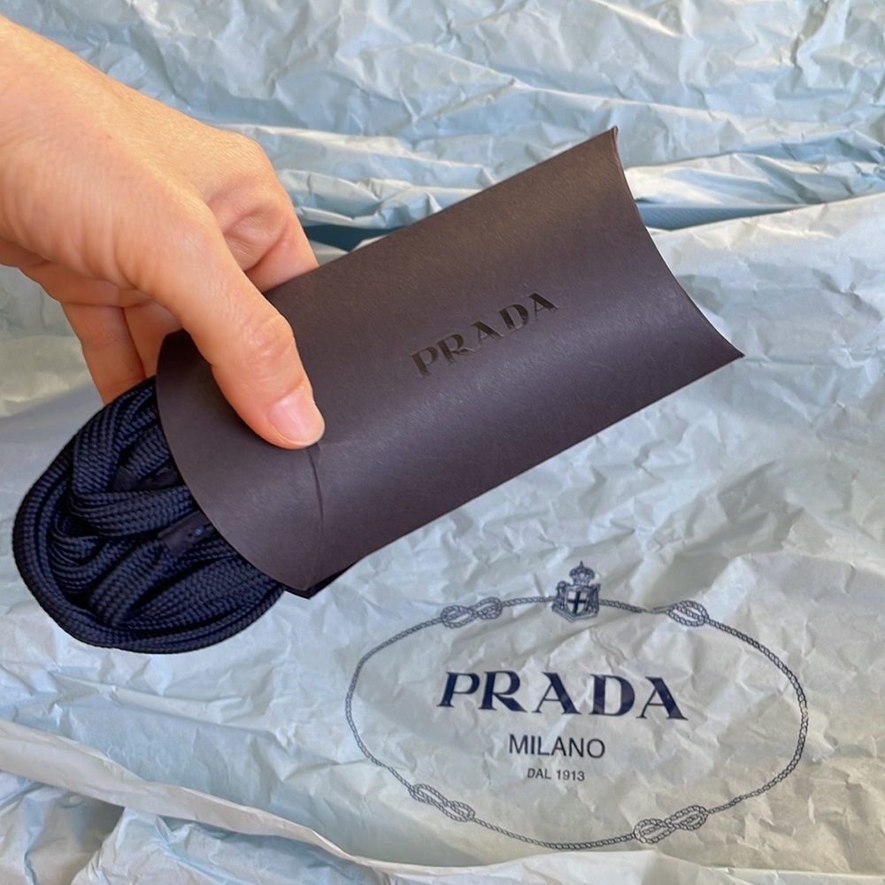 PRADA DARK BLUE LACED KNEW OPEN HEEL BOOTS SIZE 6.5 (36.5 Italian size) - Picture 10 of 17